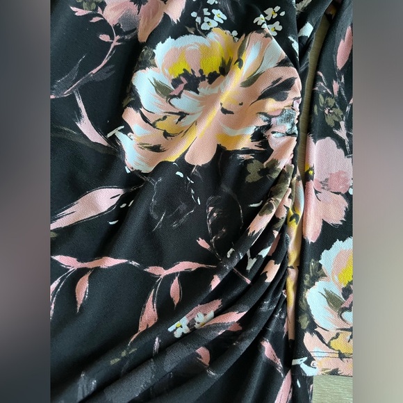 INC International Concepts Peony Garden Floral Bodycon Dress Black Size 2X - Picture 3 of 8